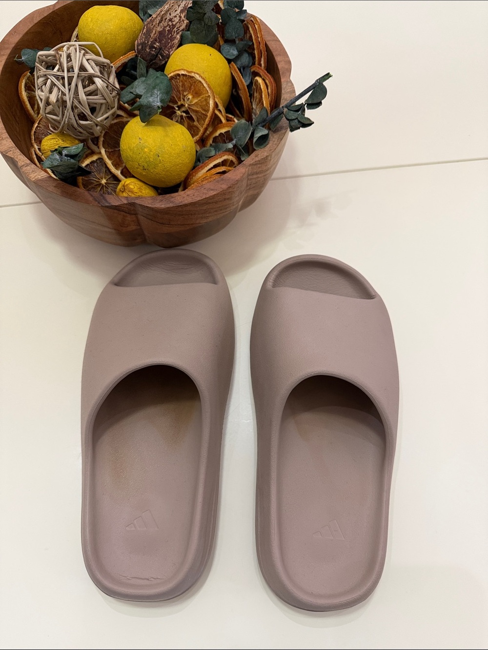 Yeezy Taupe Slide Sandals for Women - Picture 2 of 4